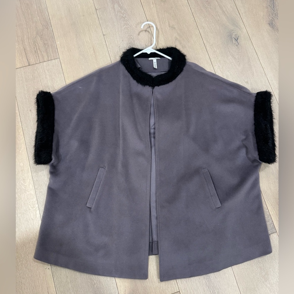 Women's Gray Cape with Black Trim